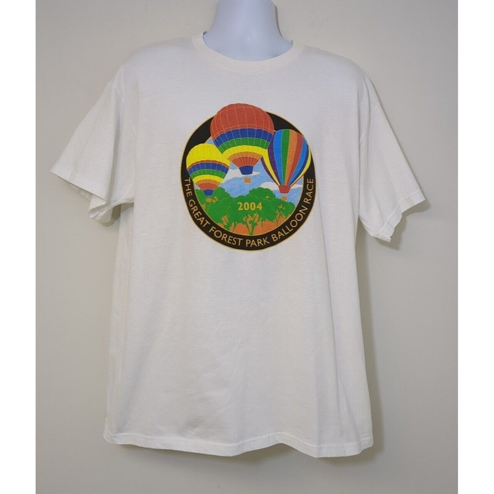 Vintage The Great Forest Park Balloon Race St Louis 2004 Men's XL Shirt Hot Air